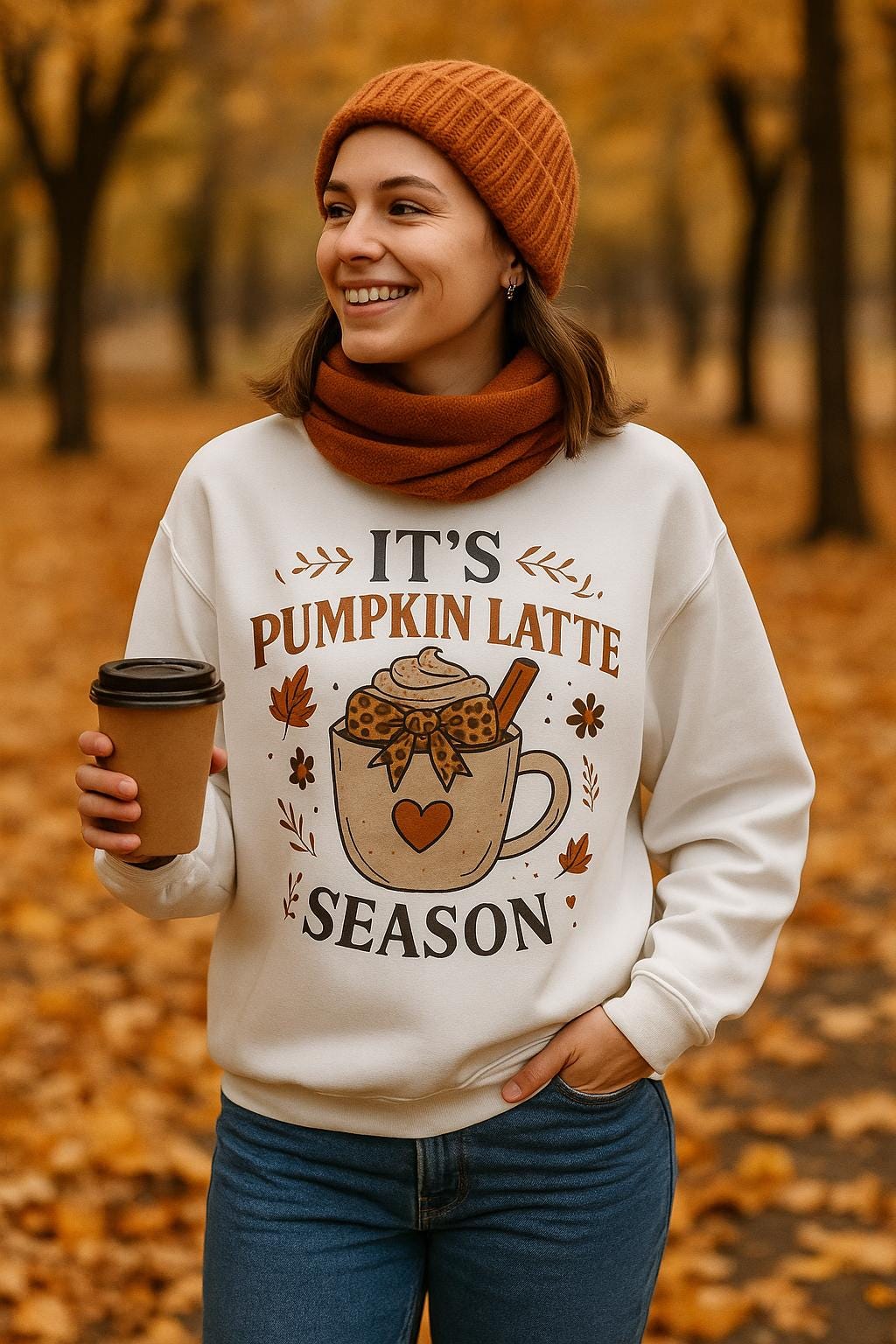 tailles S - 5XL Sweat-shirt Cozy Pumpkin Latte – Unisexe automne & Thanksgiving | Pull saisonnier | Cadeau pour amateur de café,