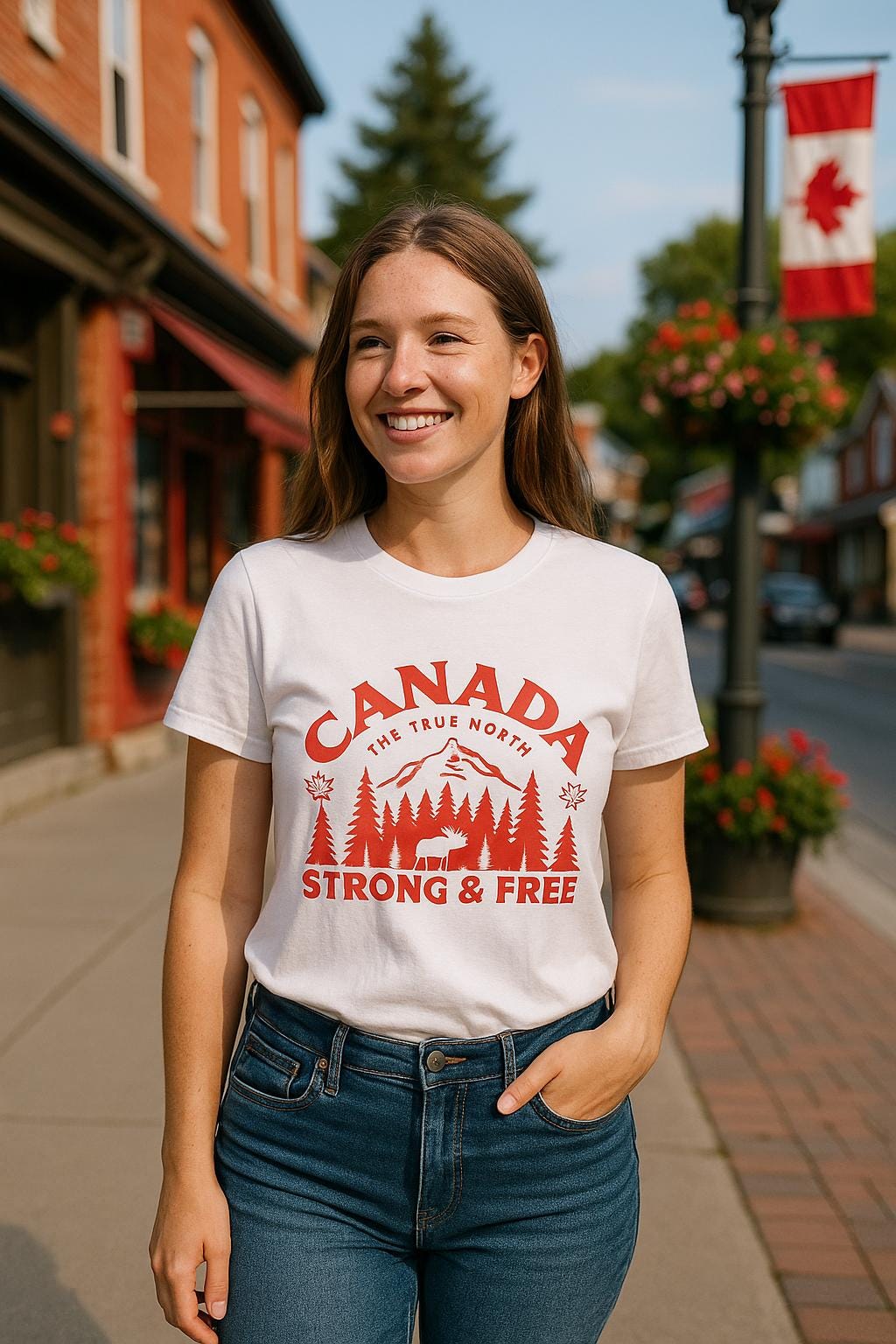 Camiseta unisex "Canadá Fuerte y Libre" - Algodón ligero hilado en anillo, orgullo canadiense, tallas XS-5XL