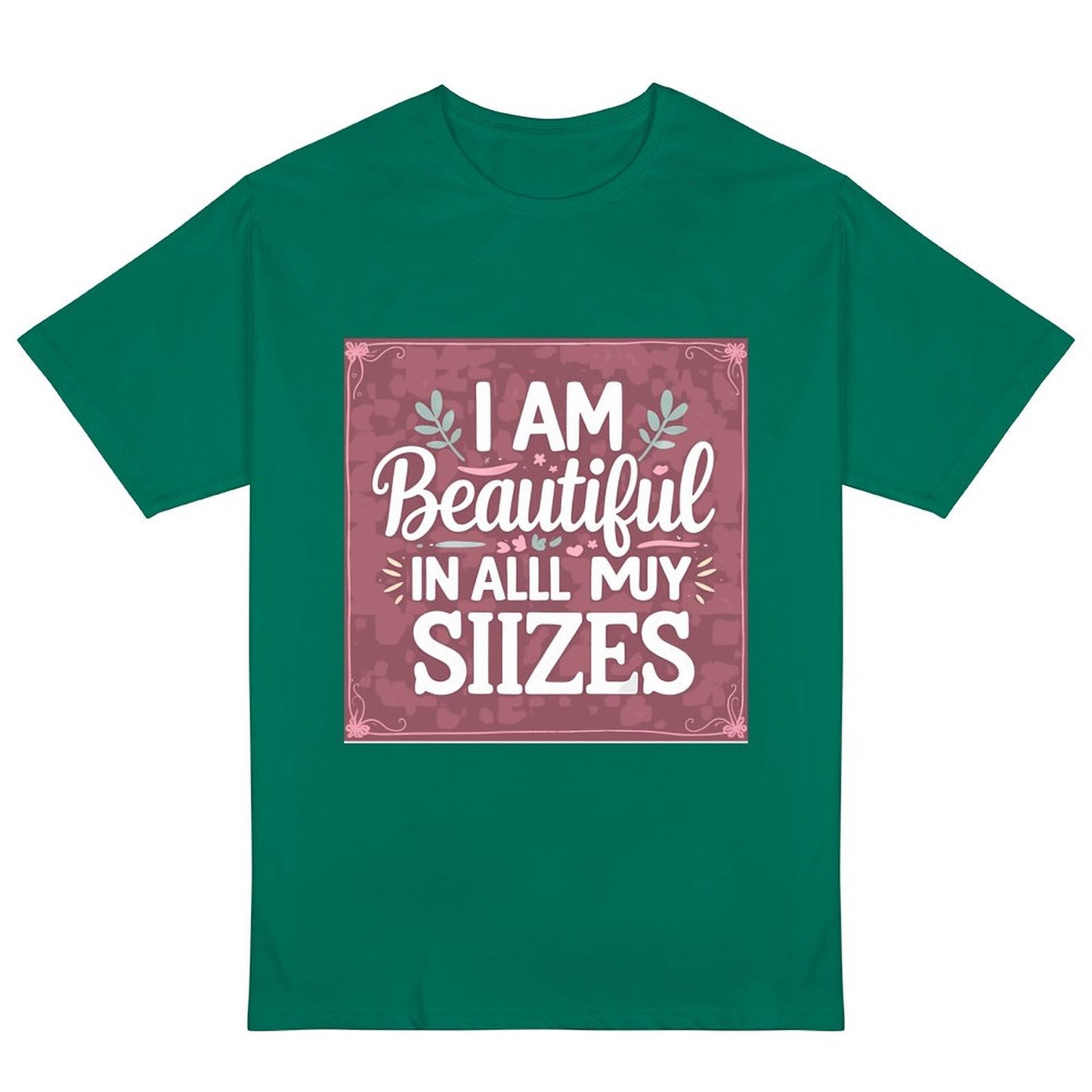 Camiseta burdeos para mujer «Soy guapa en todas mis tallas»: algodón de 190 g, impresión DTG HD, tallas S a 6XL.