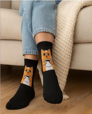 Chaussettes « Dog Lover » – crew imprimées chien mignon, cadeau fun & cosy