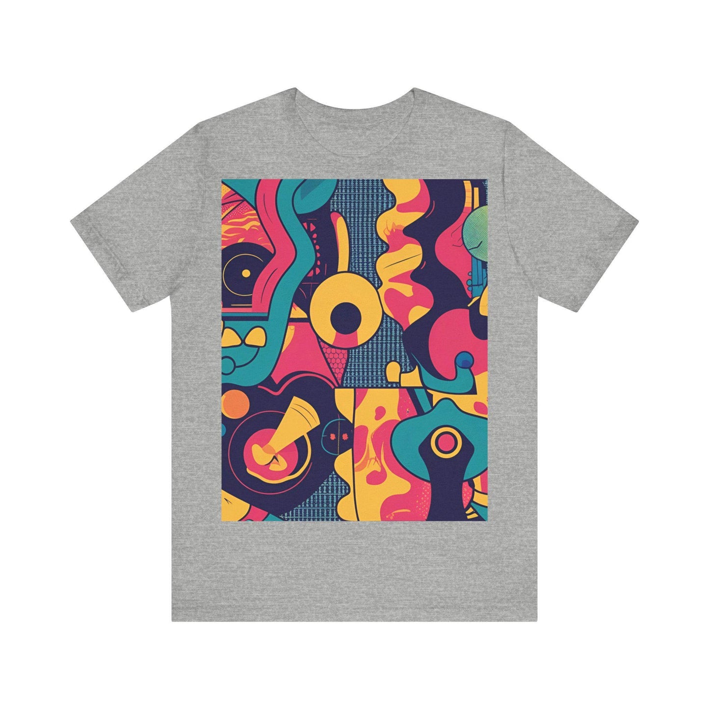 Camiseta unisex de arte abstracto colorido - Algodón suave - Tallas XS a 5XL (Verano/Festival)