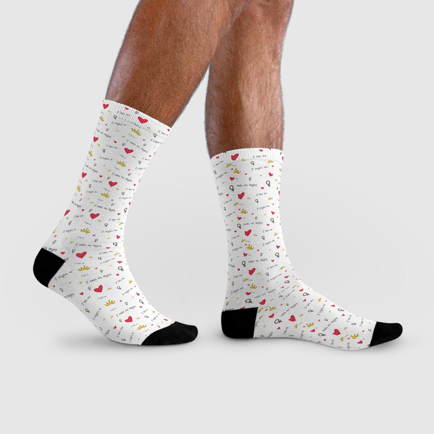 Chaussettes « Happy Hearts » – crew sublimées, motif mignon, confort quotidien