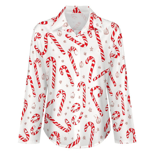 Chemise ourlet asymétrique Noël – imprimé cannes de sucre | Big Smiles