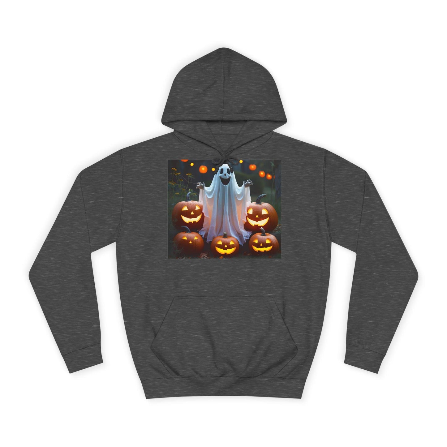 Tailles XS–5XL Sweat à capuche unisexe d'automme pour Halloween avec fantôme et citrouilles, coton mélangé