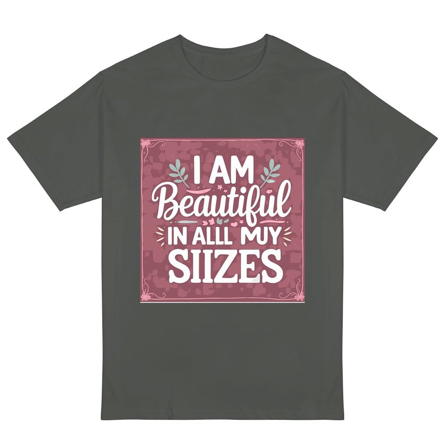 Camiseta burdeos para mujer «Soy guapa en todas mis tallas»: algodón de 190 g, impresión DTG HD, tallas S a 6XL.