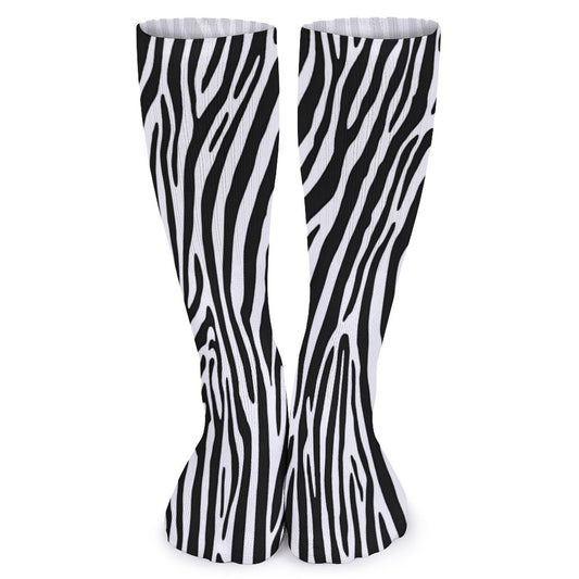 Chaussettes montantes motif zèbre – respirantes & confort mollets – impression all-over | Big Smiles