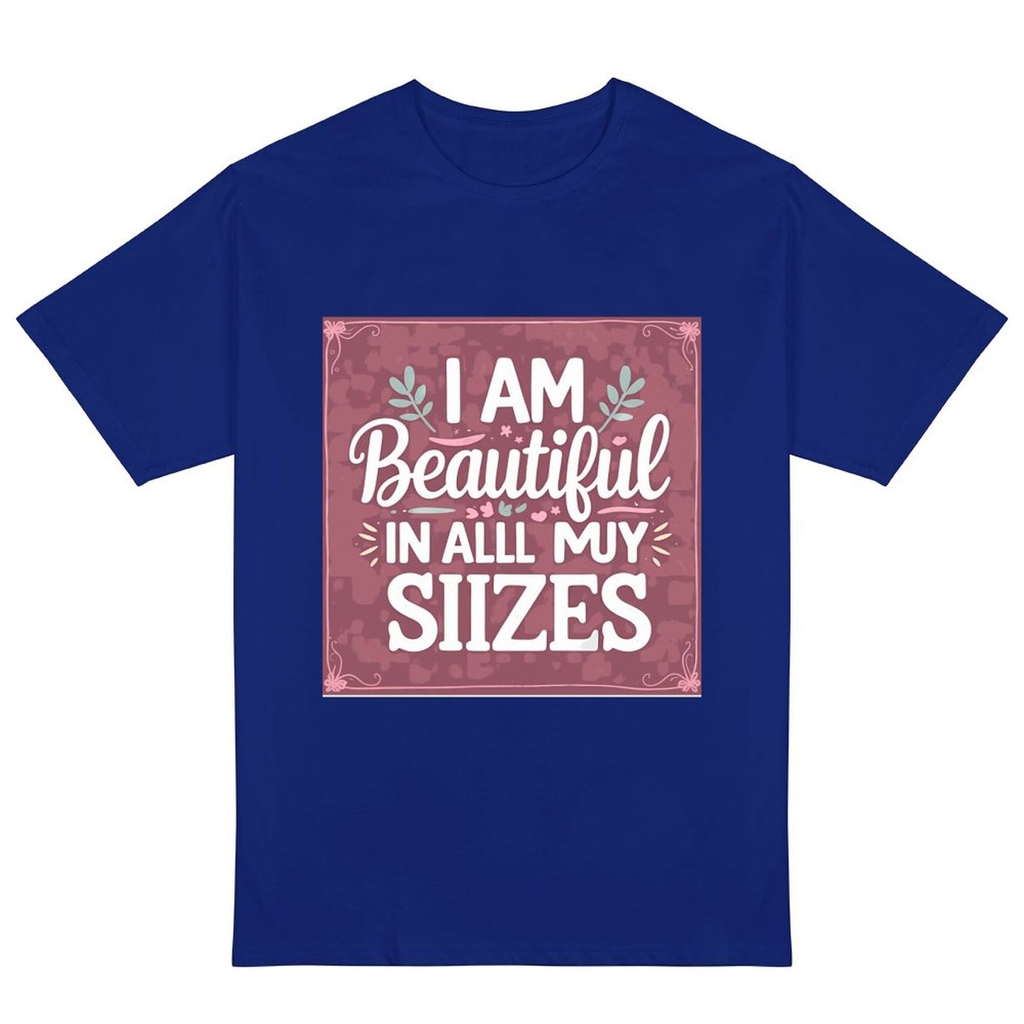 Camiseta burdeos para mujer «Soy guapa en todas mis tallas»: algodón de 190 g, impresión DTG HD, tallas S a 6XL.
