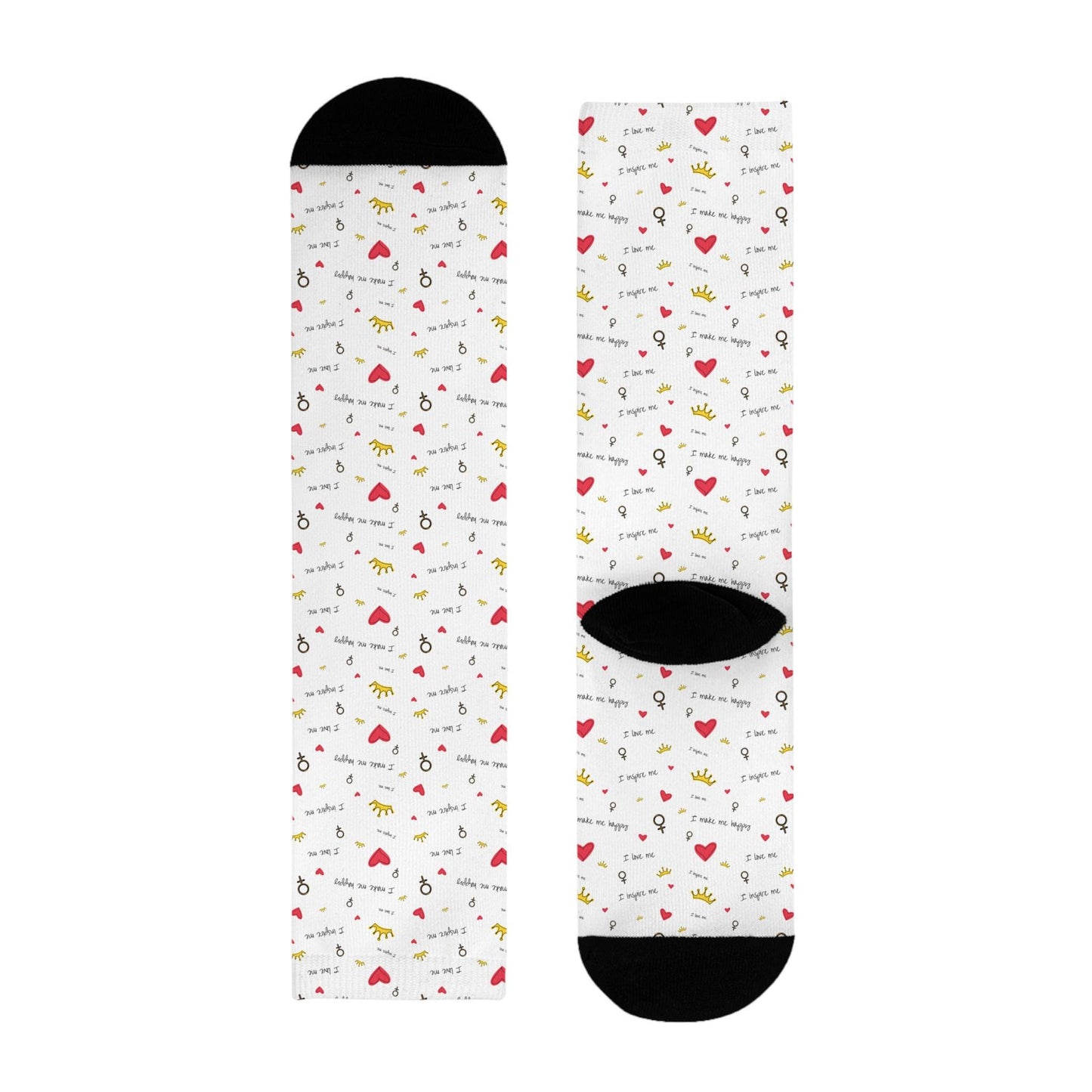 Chaussettes « Happy Hearts » – crew sublimées, motif mignon, confort quotidien