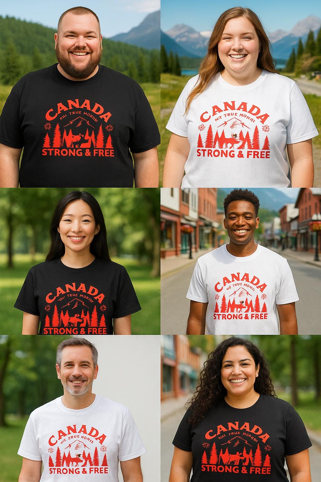 Camiseta unisex "Canadá Fuerte y Libre" - Algodón ligero hilado en anillo, orgullo canadiense, tallas XS-5XL