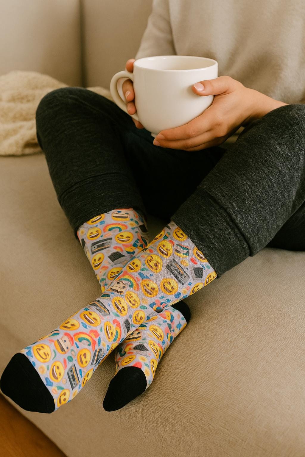 Chaussettes Emoji | Chaussettes Fantaisie Expressives | Cadeau Coloré et Amusant pour Tous Âges | Pieds Heureux |Chaussettes Colorées et Fun