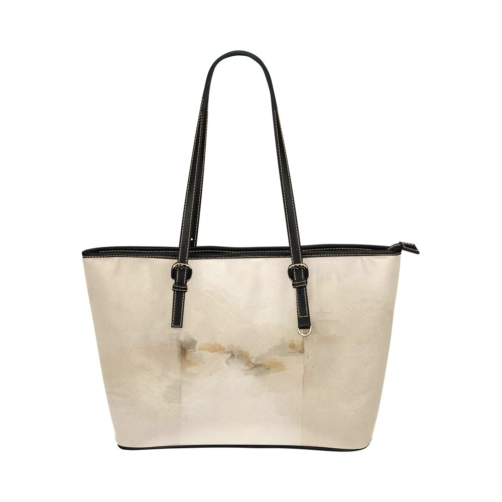 Sac cabas en cuir vegan beige – Élégance naturelle et design minimaliste - Big Smiles All Sizes