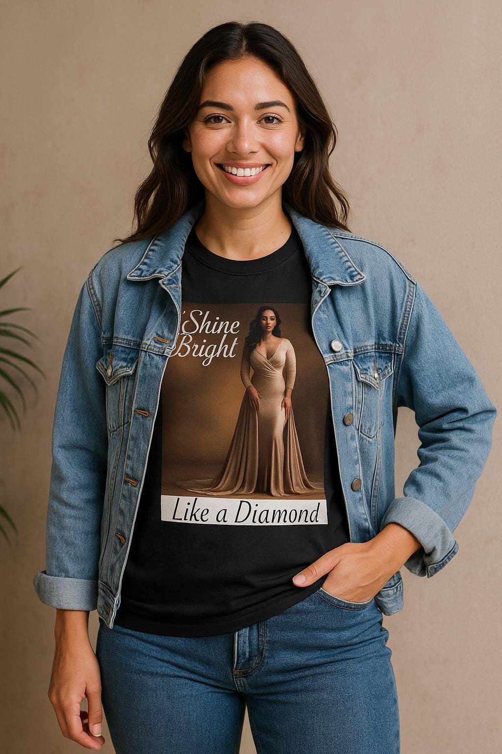 Camiseta unisex "Brilla como un diamante" - Algodón grueso, motivacional, tallas S-5XL