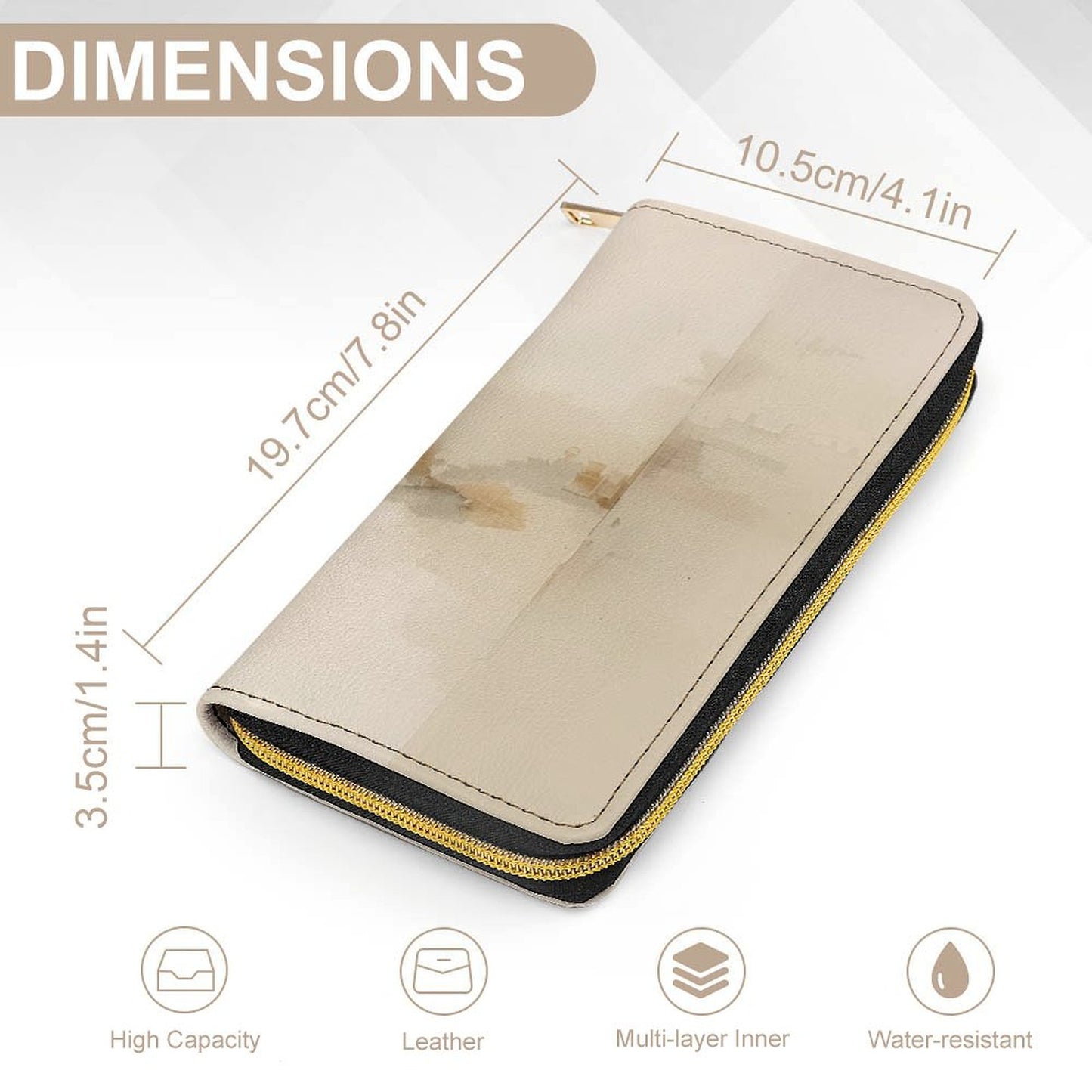 Portefeuille effet aquarelle en cuir vegan haut de gamme – Élégance douce et naturelle - Big Smiles All Sizes