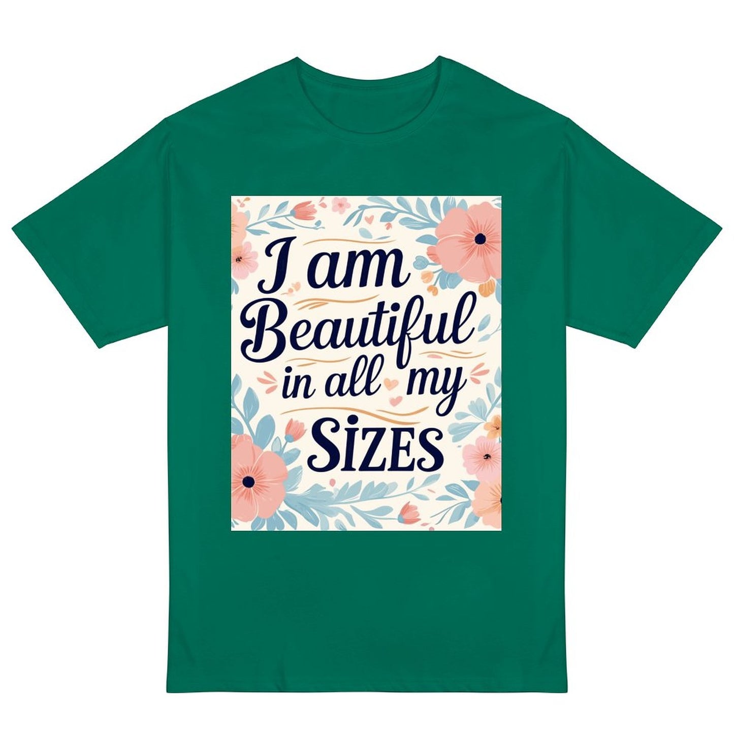 Camiseta de mujer «Soy guapa en todas mis tallas»: algodón de 190 g, impresión DTG HD, tallas S a 6XL