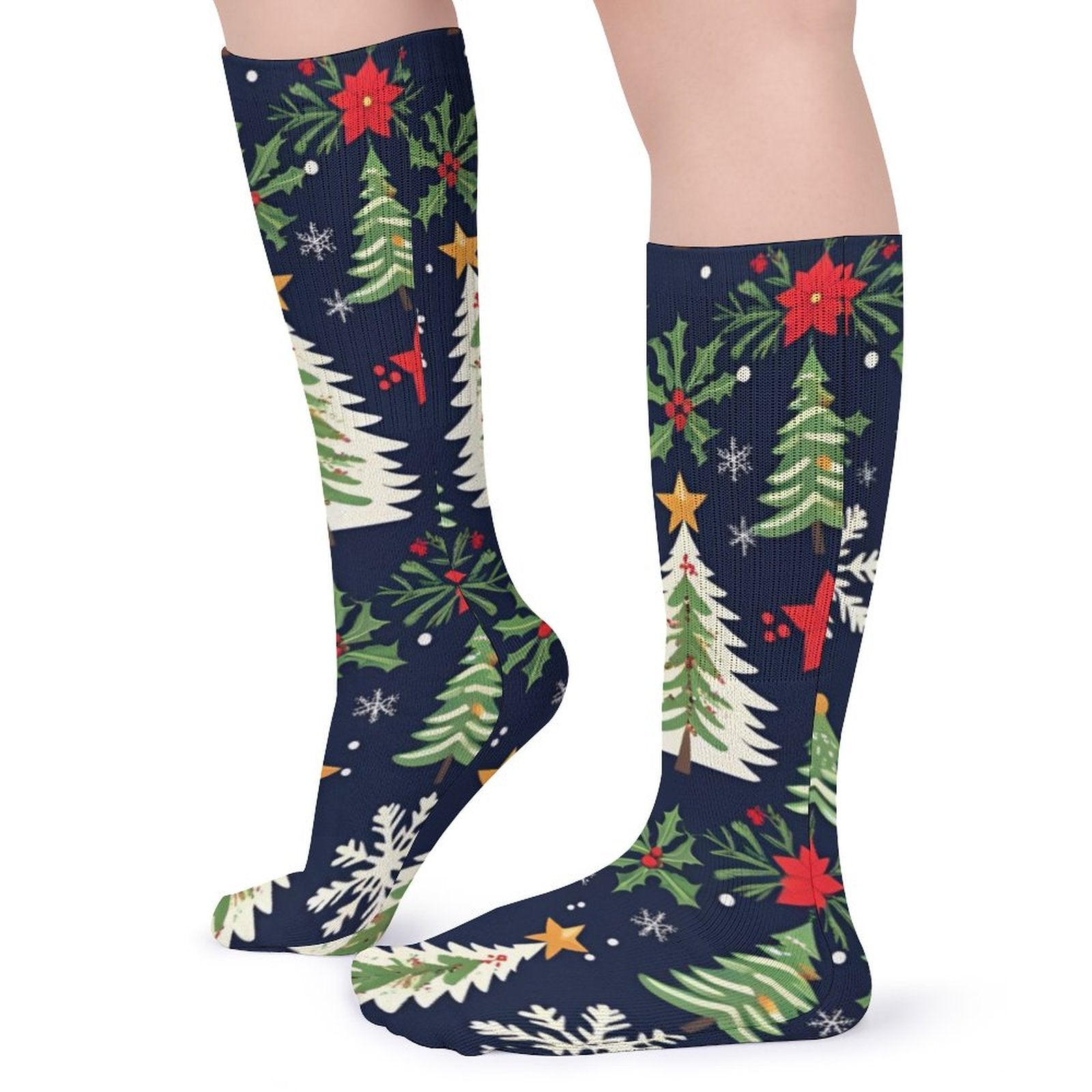 Chaussettes hautes de Noël – respirantes, douces et festives | Impression intégrale | Big Smiles - Big Smiles All Sizes