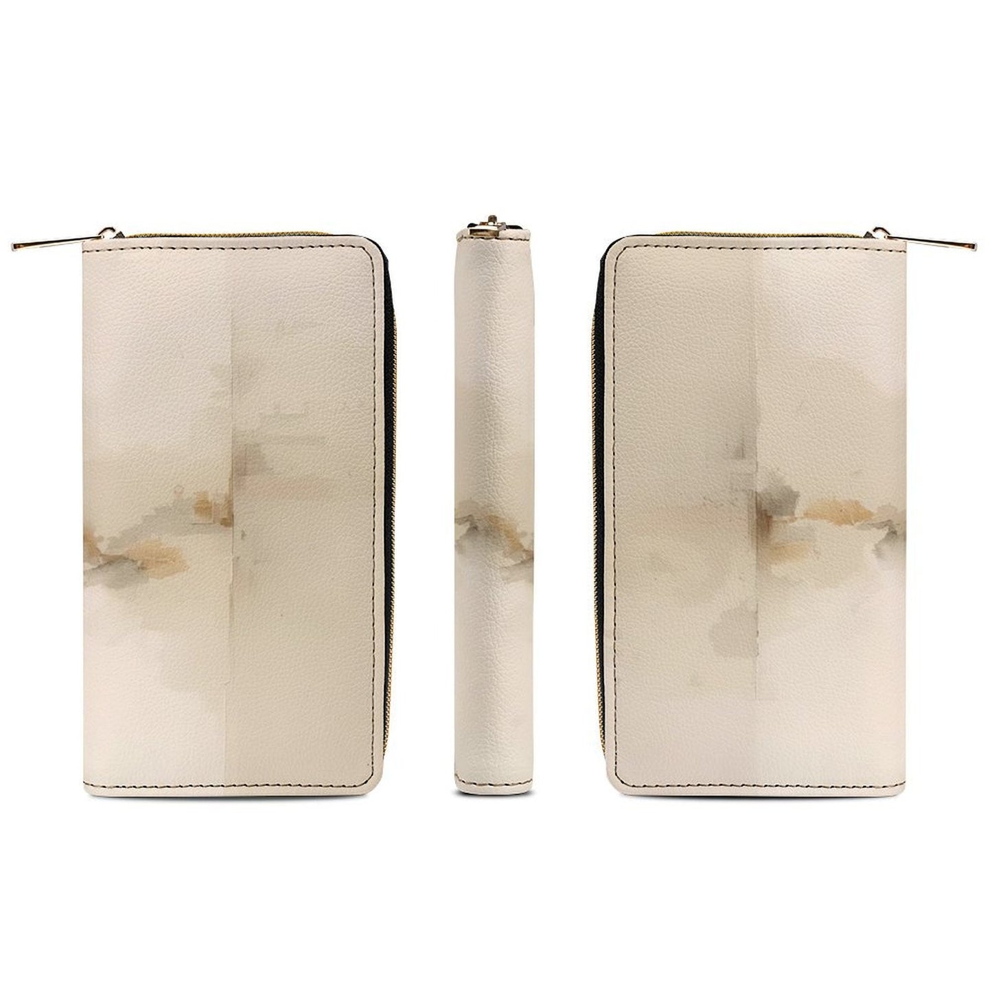 Portefeuille effet aquarelle en cuir vegan haut de gamme – Élégance douce et naturelle - Big Smiles All Sizes