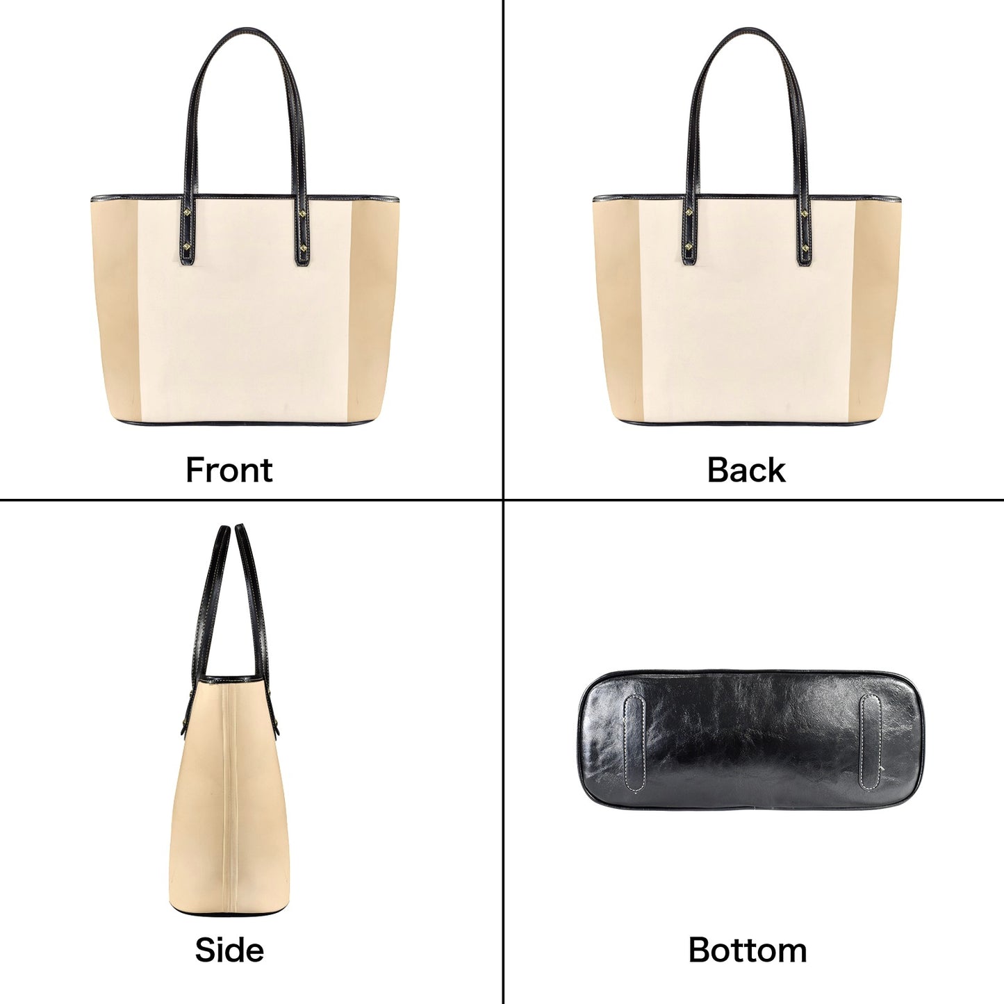 Sac cabas en cuir vegan beige – Élégance classique et allure professionnelle - Big Smiles All Sizes