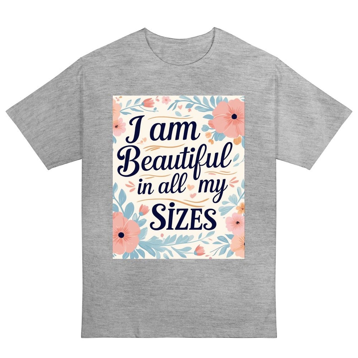 Camiseta de mujer «Soy guapa en todas mis tallas»: algodón de 190 g, impresión DTG HD, tallas S a 6XL
