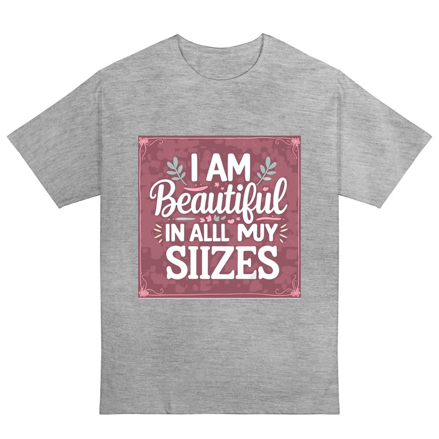 Camiseta burdeos para mujer «Soy guapa en todas mis tallas»: algodón de 190 g, impresión DTG HD, tallas S a 6XL.