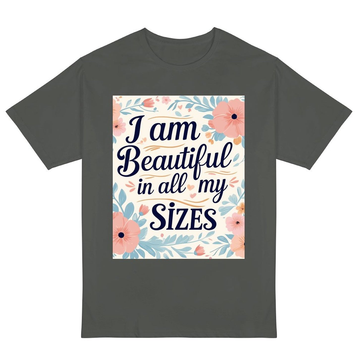 Camiseta de mujer «Soy guapa en todas mis tallas»: algodón de 190 g, impresión DTG HD, tallas S a 6XL