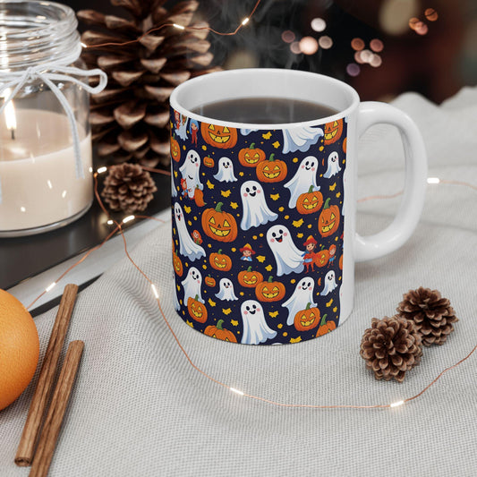 Mug céramique Halloween citrouilles & fantômes 11oz (330 ml) / 15oz (440 ml)