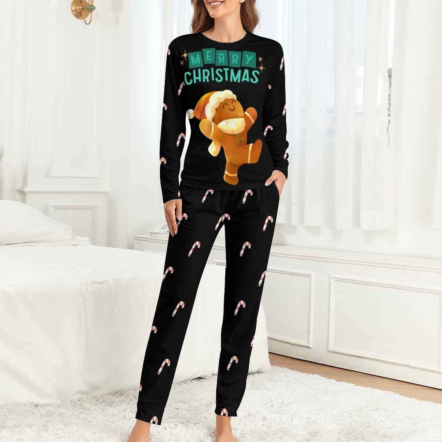 Pyjama de Noël « Pain d’épices & Candy Canes » – Ensemble 2 pièces XS à 6XL | Big Smiles