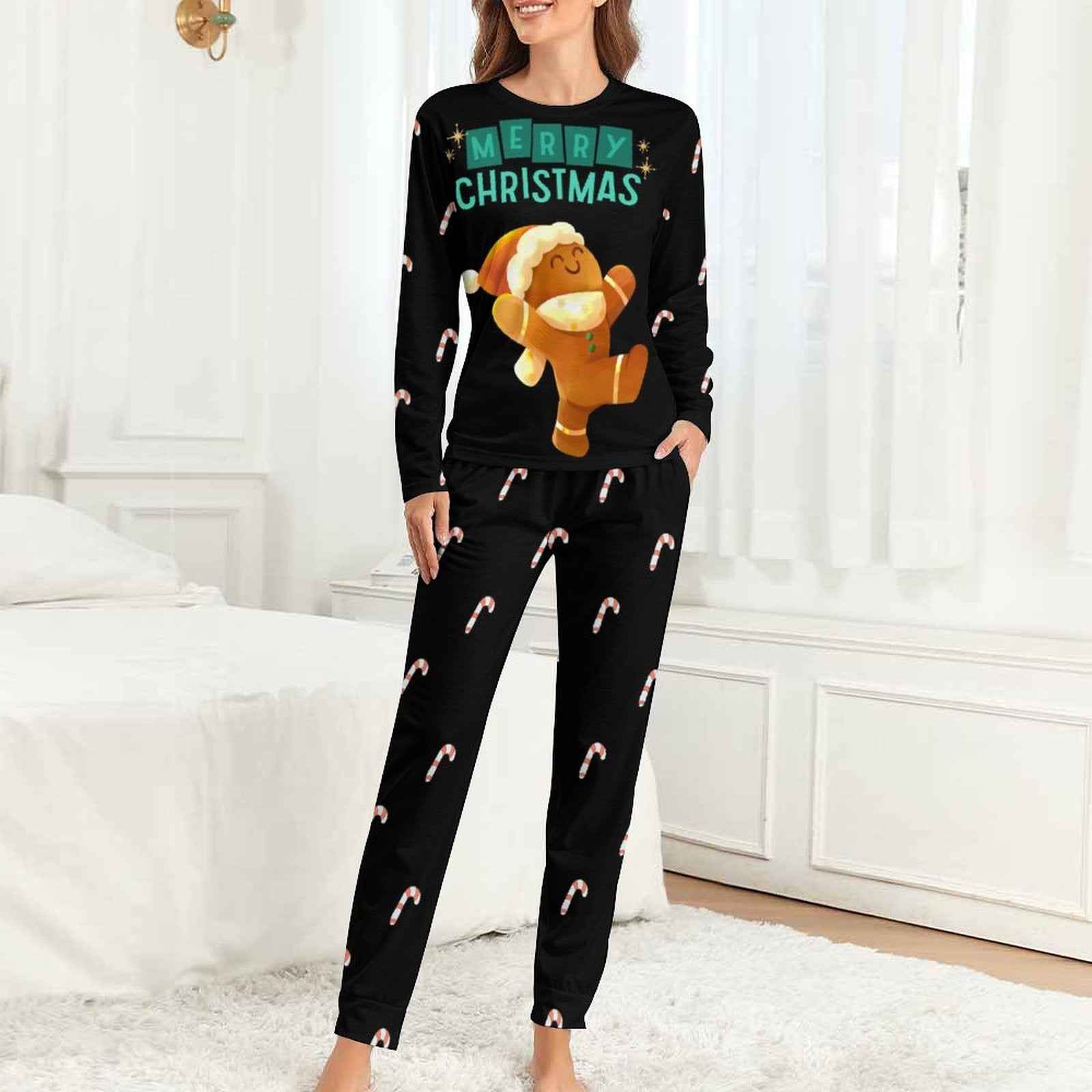 Pyjama de Noël « Pain d’épices & Candy Canes » – Ensemble 2 pièces XS à 6XL | Big Smiles