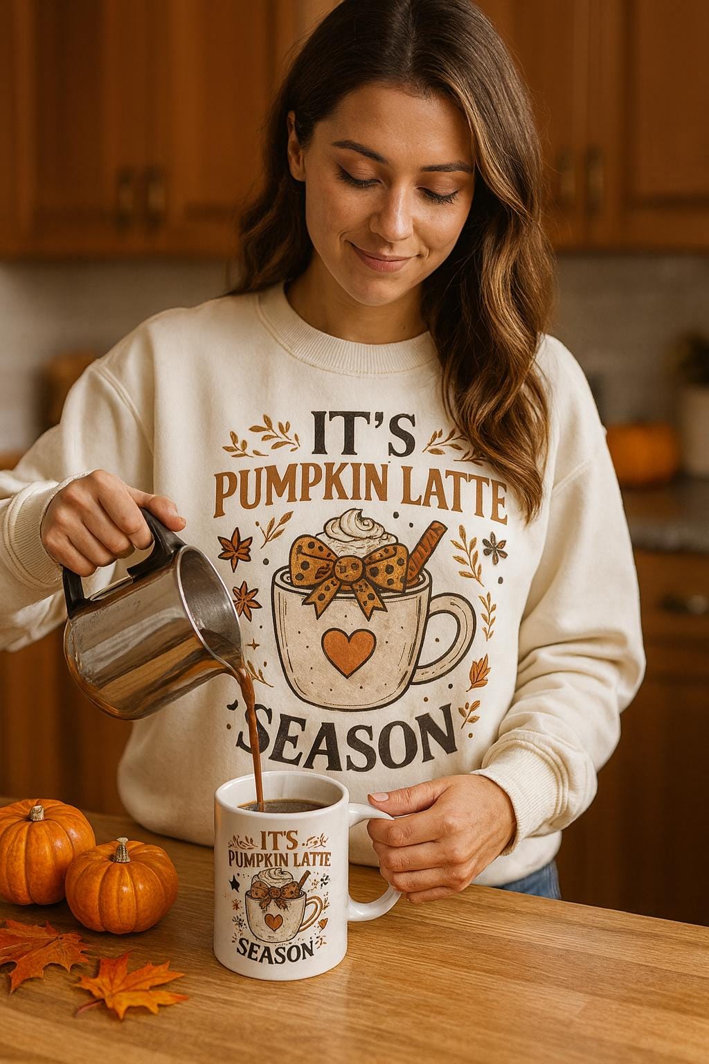 Mug Pumpkin Latte Season — tasse café d’automne, cadeau Halloween, maison bureau, déco cozy céramique 330ml - 11oz
