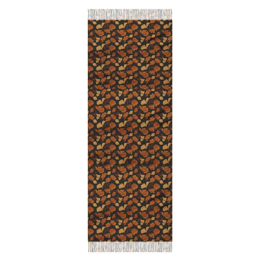 Écharpe à franges feuilles d’automne | Châle long doux effet cachemire 200x70 – Big Smiles