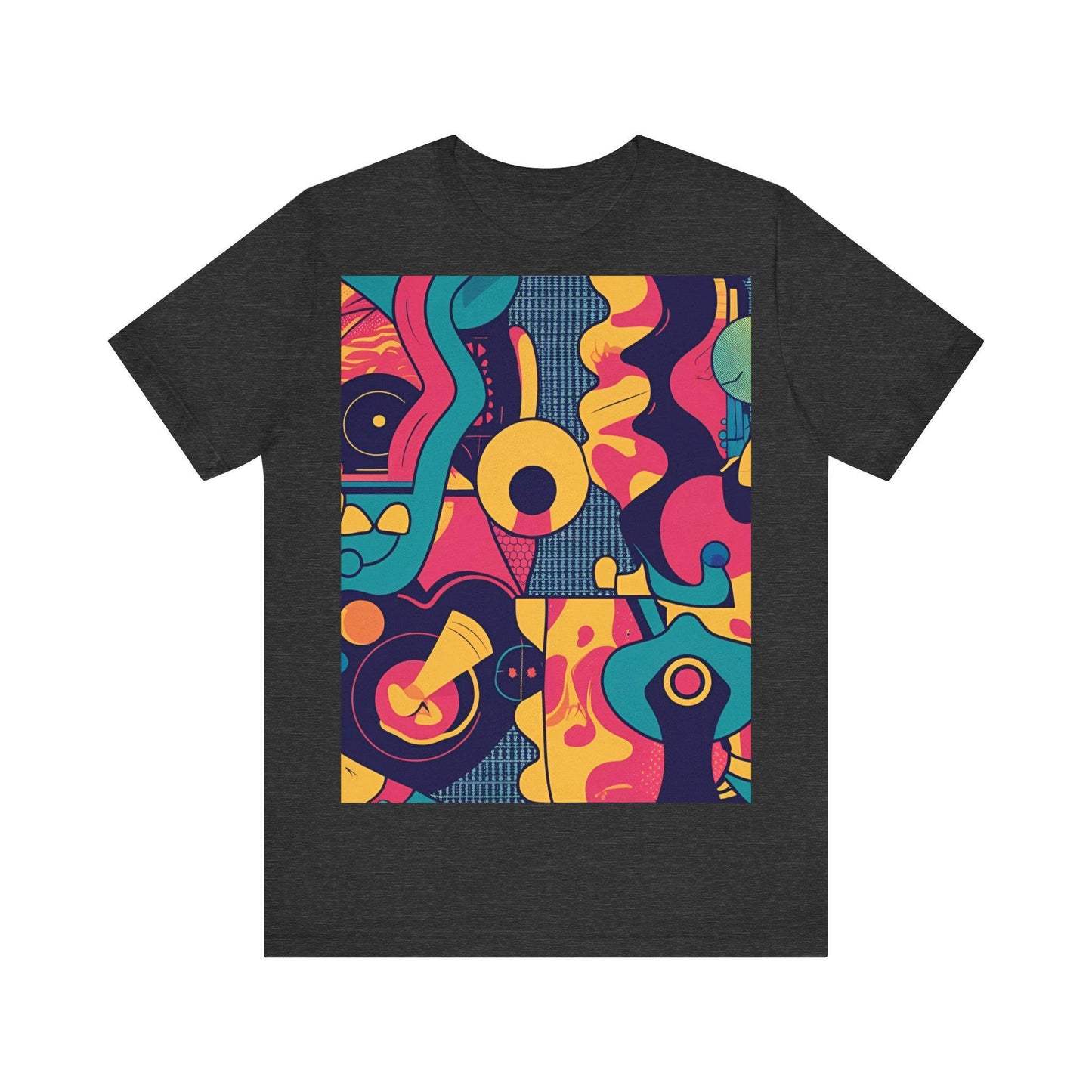 Camiseta unisex de arte abstracto colorido - Algodón suave - Tallas XS a 5XL (Verano/Festival)