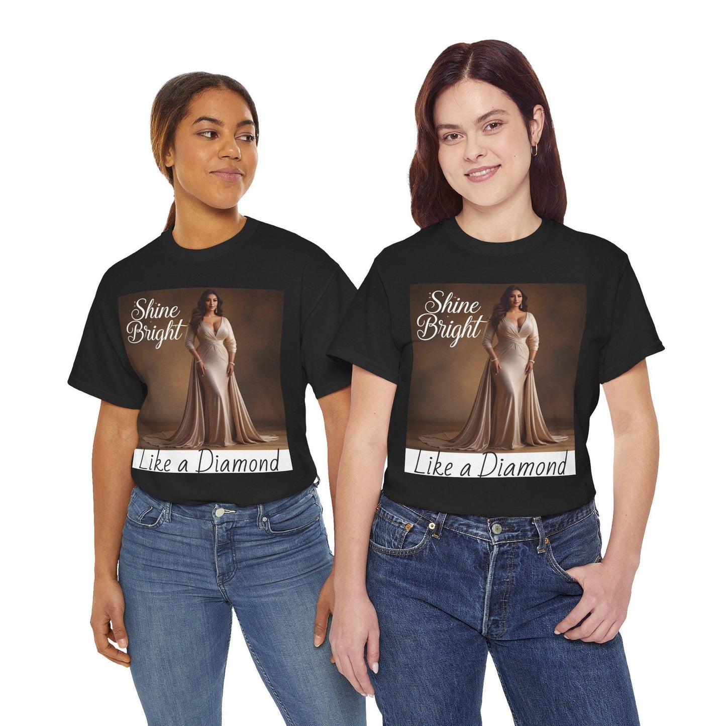 Camiseta unisex "Brilla como un diamante" - Algodón grueso, motivacional, tallas S-5XL