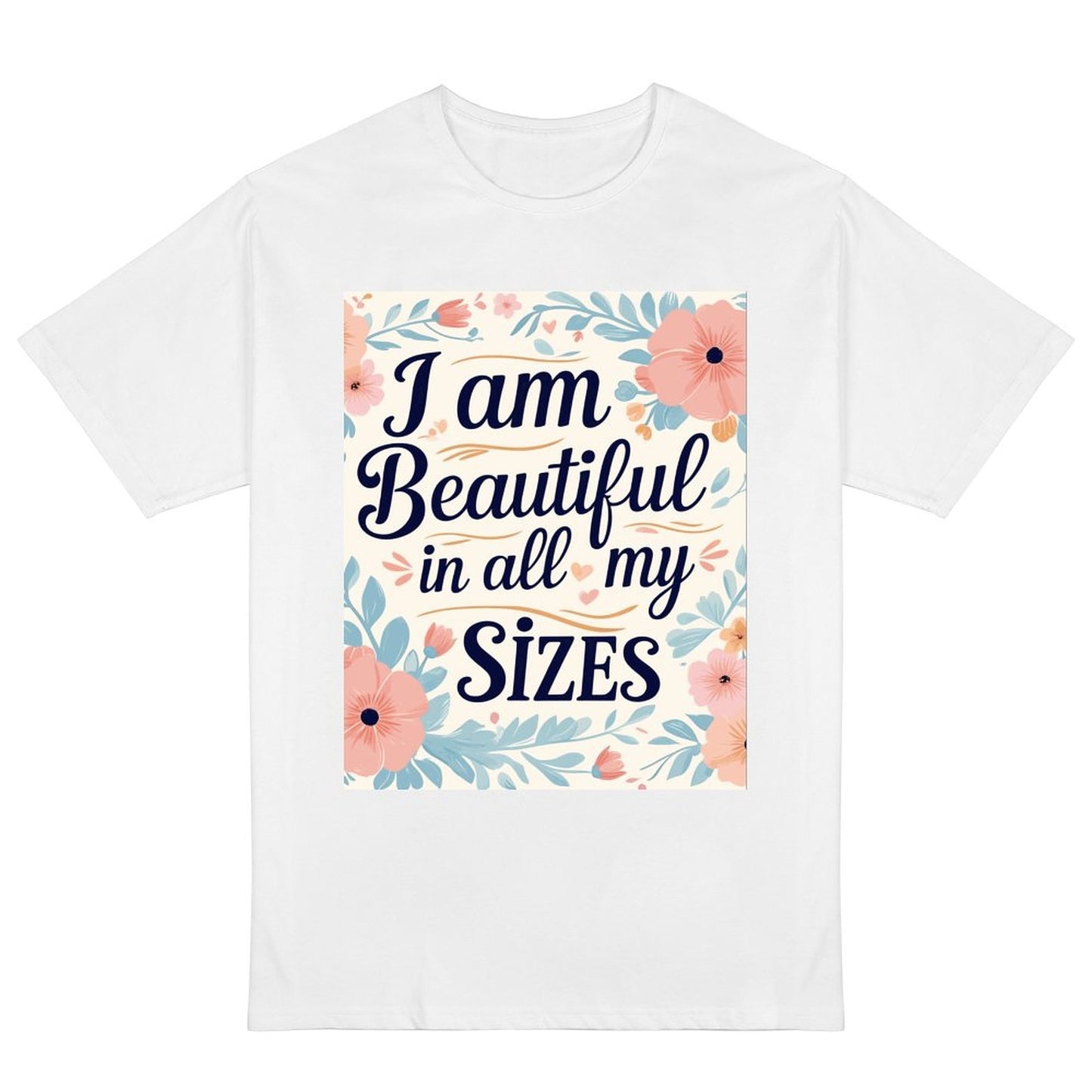 Camiseta de mujer «Soy guapa en todas mis tallas»: algodón de 190 g, impresión DTG HD, tallas S a 6XL