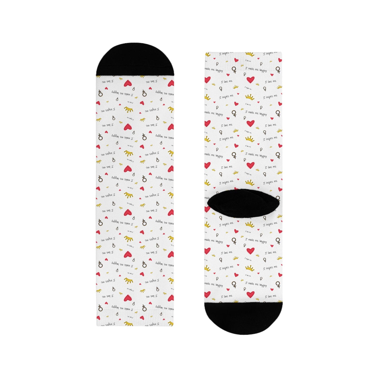 Chaussettes « Happy Hearts » – crew sublimées, motif mignon, confort quotidien