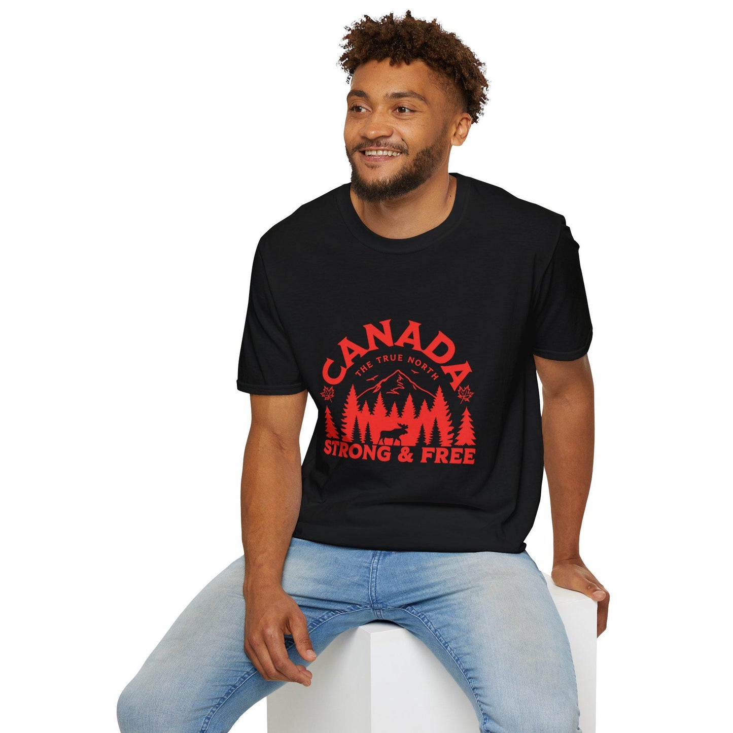 Camiseta unisex "Canadá Fuerte y Libre" - Algodón ligero hilado en anillo, orgullo canadiense, tallas XS-5XL