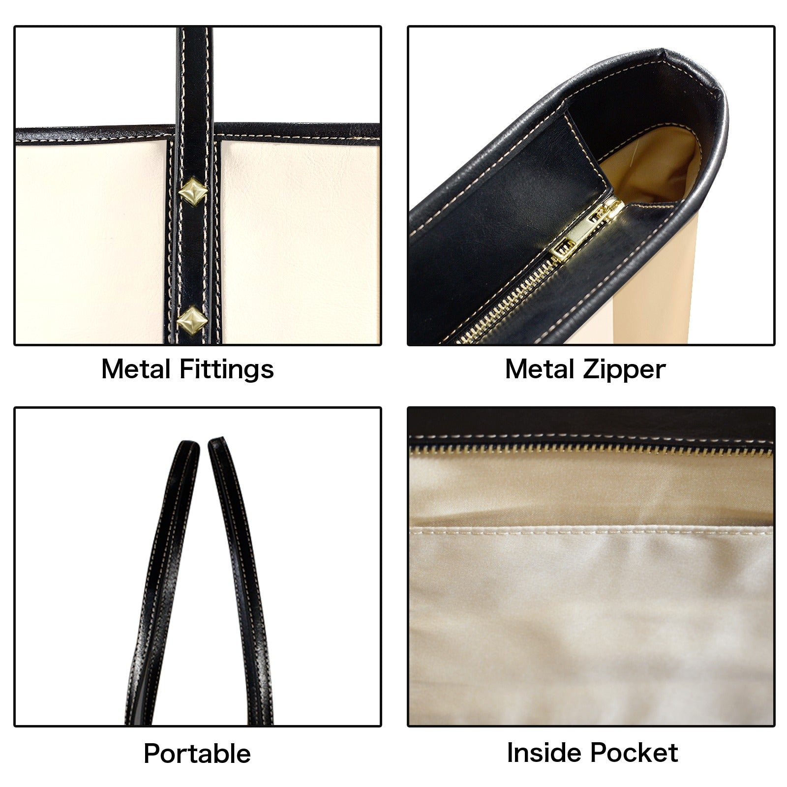 Sac cabas en cuir vegan beige – Élégance classique et allure professionnelle - Big Smiles All Sizes