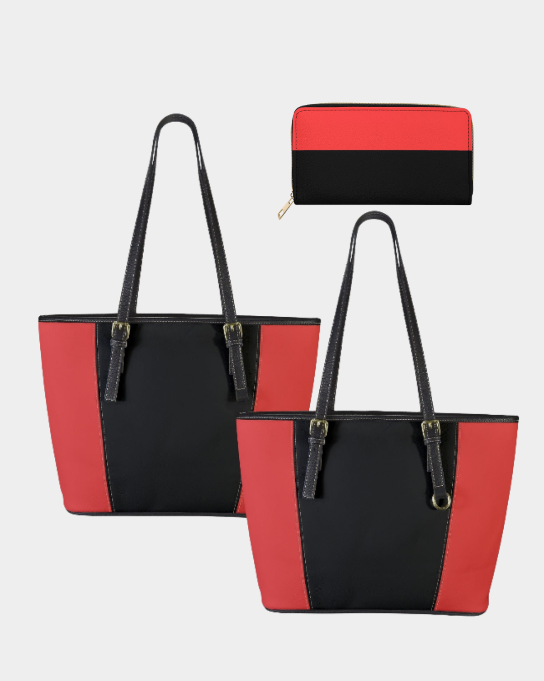 Bolso tote de piel vegana rojo y negro: contraste entre elegancia y estilo urbano