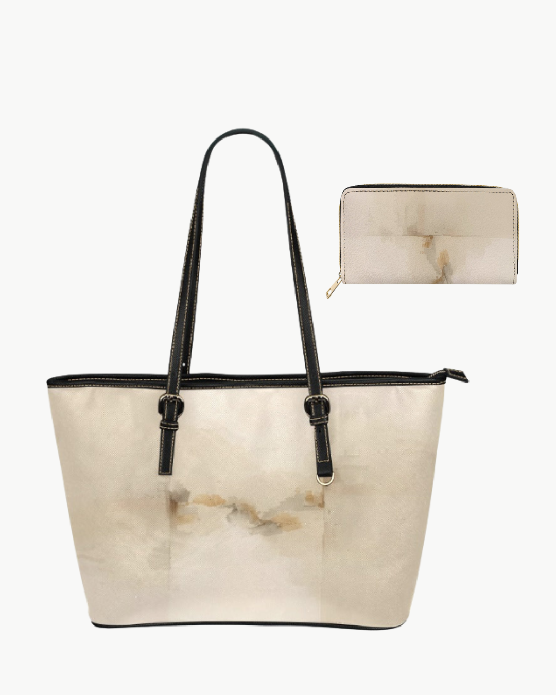 Bolso tote de piel vegana beige: elegancia natural y diseño minimalista.