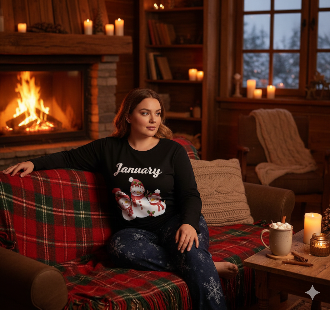 Pyjama femme 2 pièces January – doux, poches, grande taille - Big Smiles All Sizes