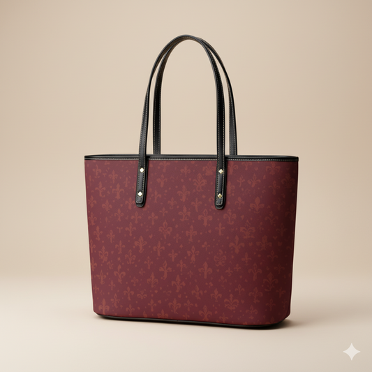 Chic Burgundy Vegan Leather Tote Bag – Timeless Elegance for Work and City