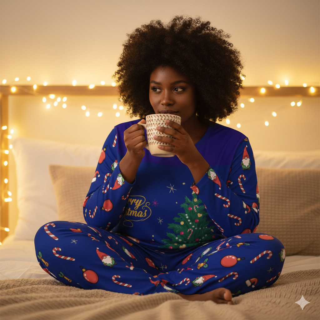 Pyjama de Noël « Sapin, Lutins & Cadeaux » – Ensemble 2 pièces XS à 6XL | Big Smiles