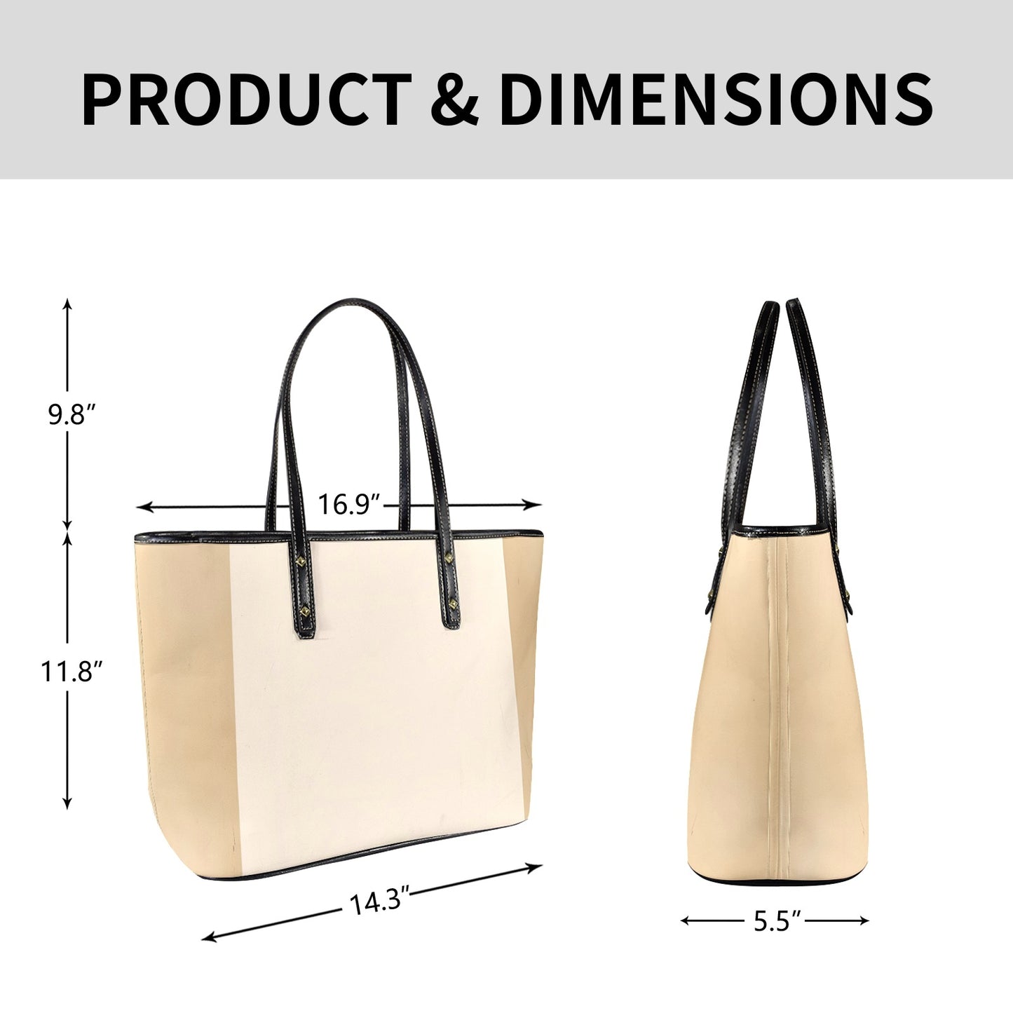 Sac cabas en cuir vegan beige – Élégance classique et allure professionnelle - Big Smiles All Sizes