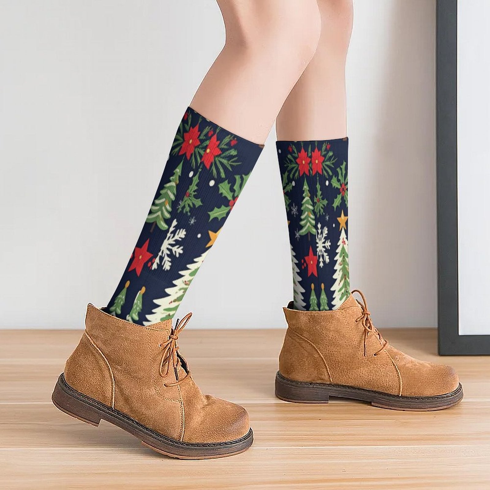 Chaussettes hautes de Noël – respirantes, douces et festives | Impression intégrale | Big Smiles - Big Smiles All Sizes