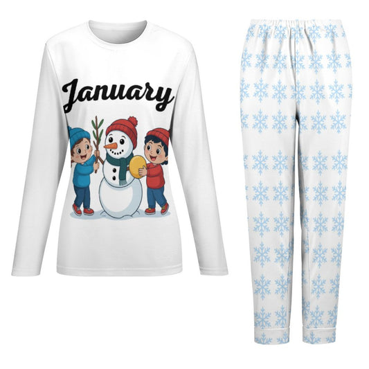 Pyjama femme 2 pièces “January” – doux, extensible, poches, grande taille - Big Smiles All Sizes