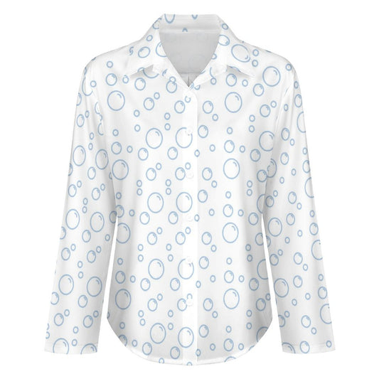 Chemise à ourlet asymétrique – imprimé bulles bleu clair | Big Smiles