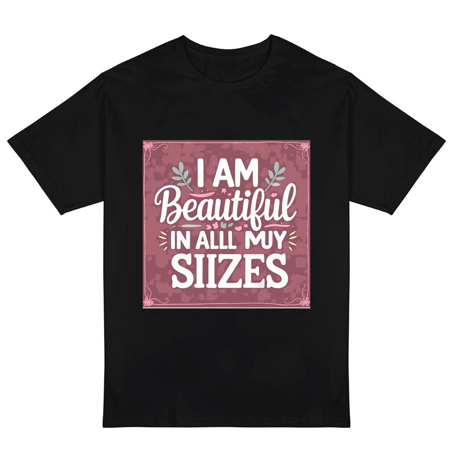 Camiseta burdeos para mujer «Soy guapa en todas mis tallas»: algodón de 190 g, impresión DTG HD, tallas S a 6XL.