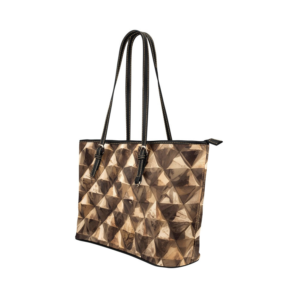 Sac cabas en cuir vegan marron effet 3D – Style audacieux et sophistication urbaine - Big Smiles All Sizes