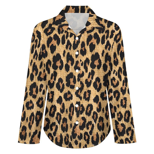 Chemise à ourlet asymétrique – imprimé léopard | Big Smiles