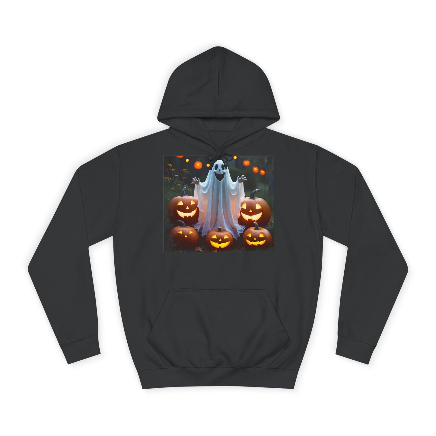Tailles XS–5XL Sweat à capuche unisexe d'automme pour Halloween avec fantôme et citrouilles, coton mélangé