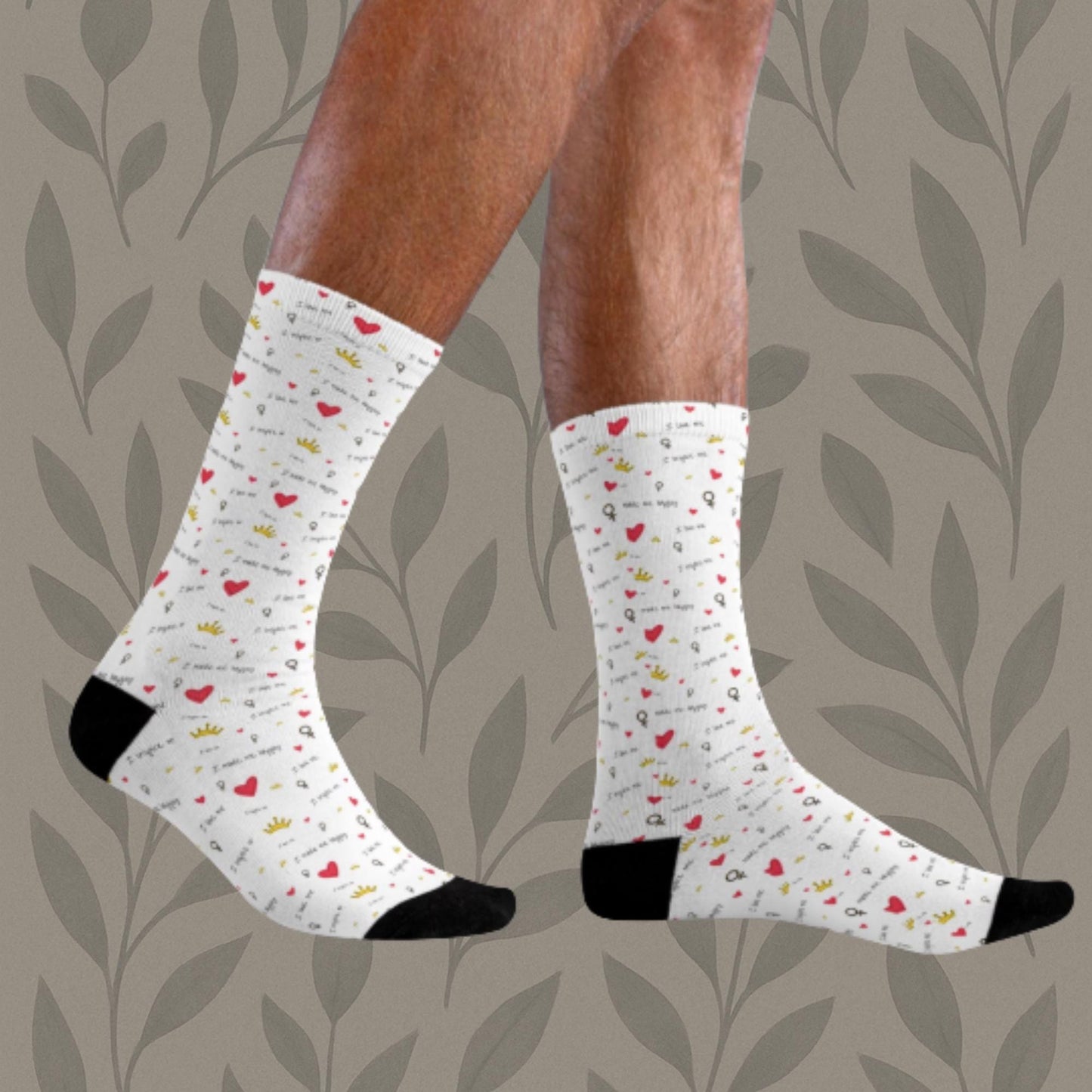 Chaussettes « Happy Hearts » – crew sublimées, motif mignon, confort quotidien