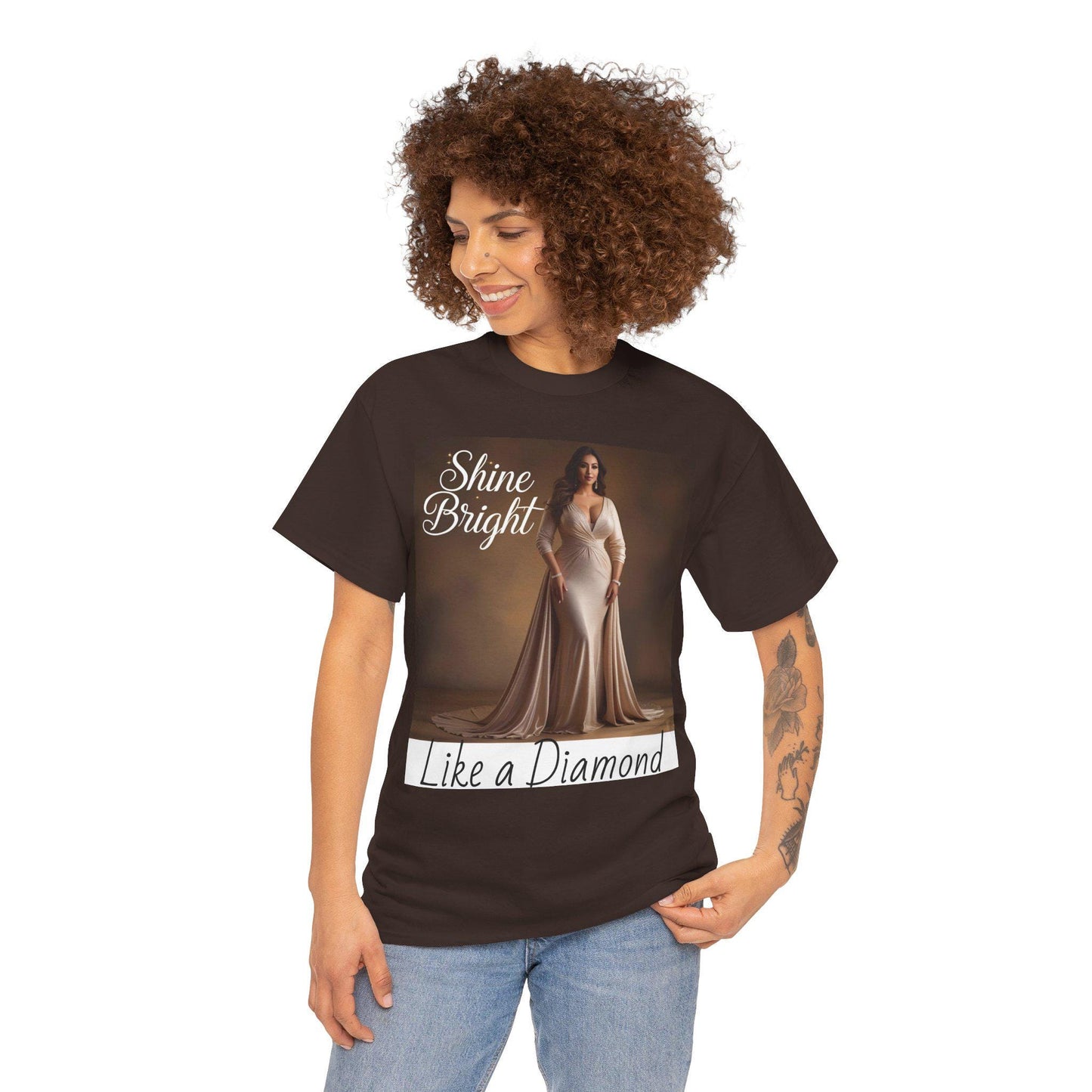 Camiseta unisex "Brilla como un diamante" - Algodón grueso, motivacional, tallas S-5XL